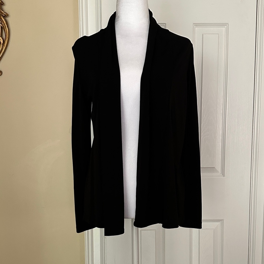 Lands End Lightweight Open Cardigan Sheer Minimalist Travel Staple Neutral 2-4